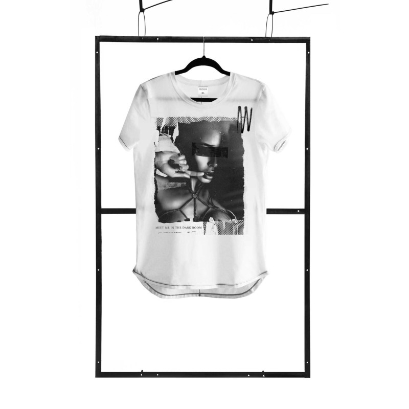 T-shirt men white S fashion